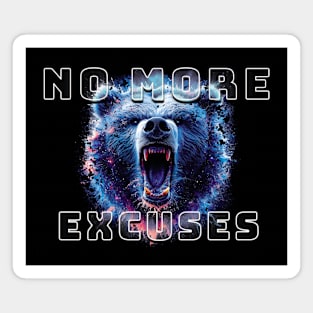 Gym Motivation Bear No More Excuses Magnet